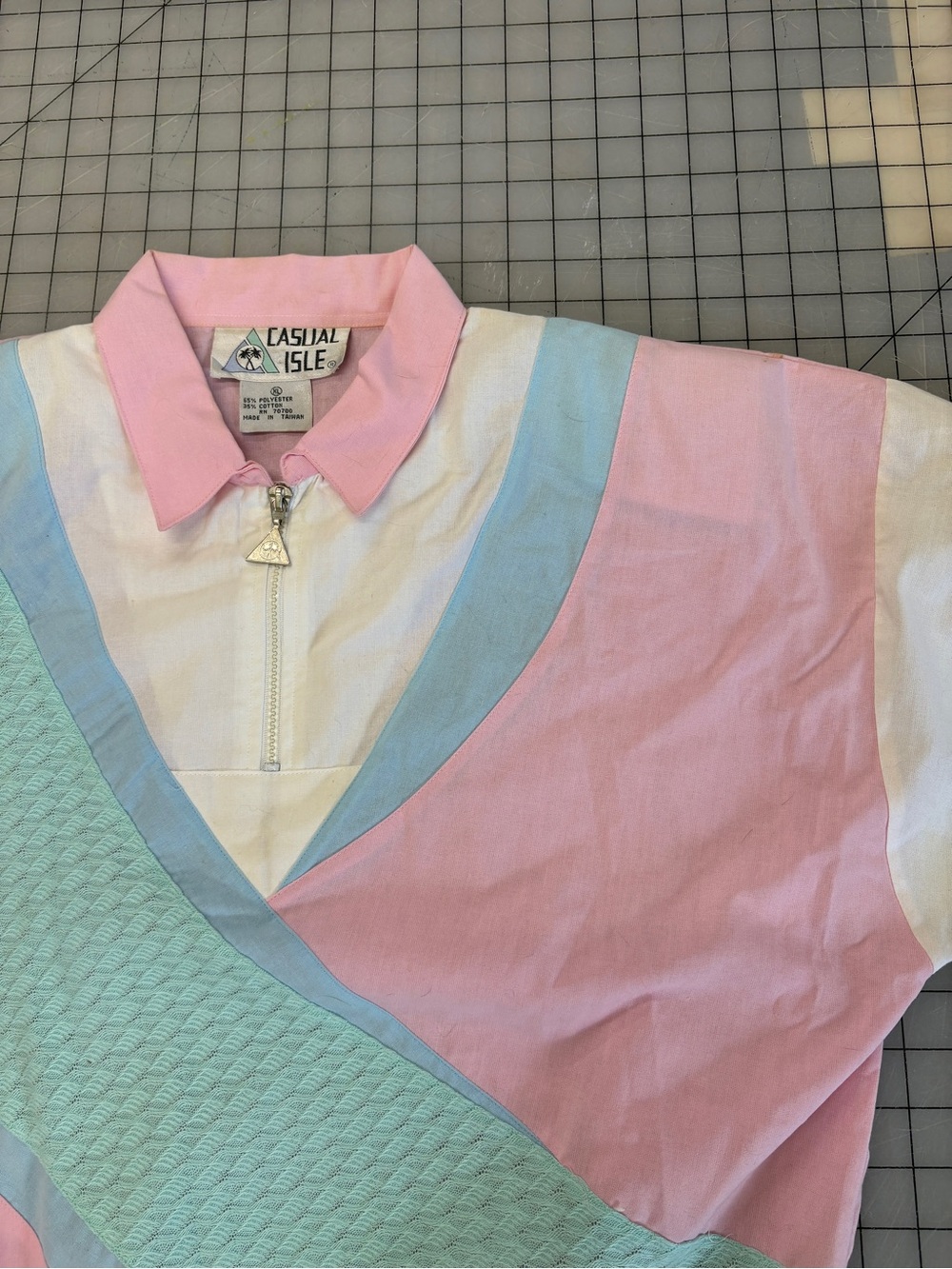 80s Vintage Color-block Polo